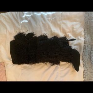 Black Fringe Boots